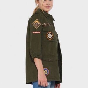 Willow & Clay Patched Green Army Military Jacket | Size M